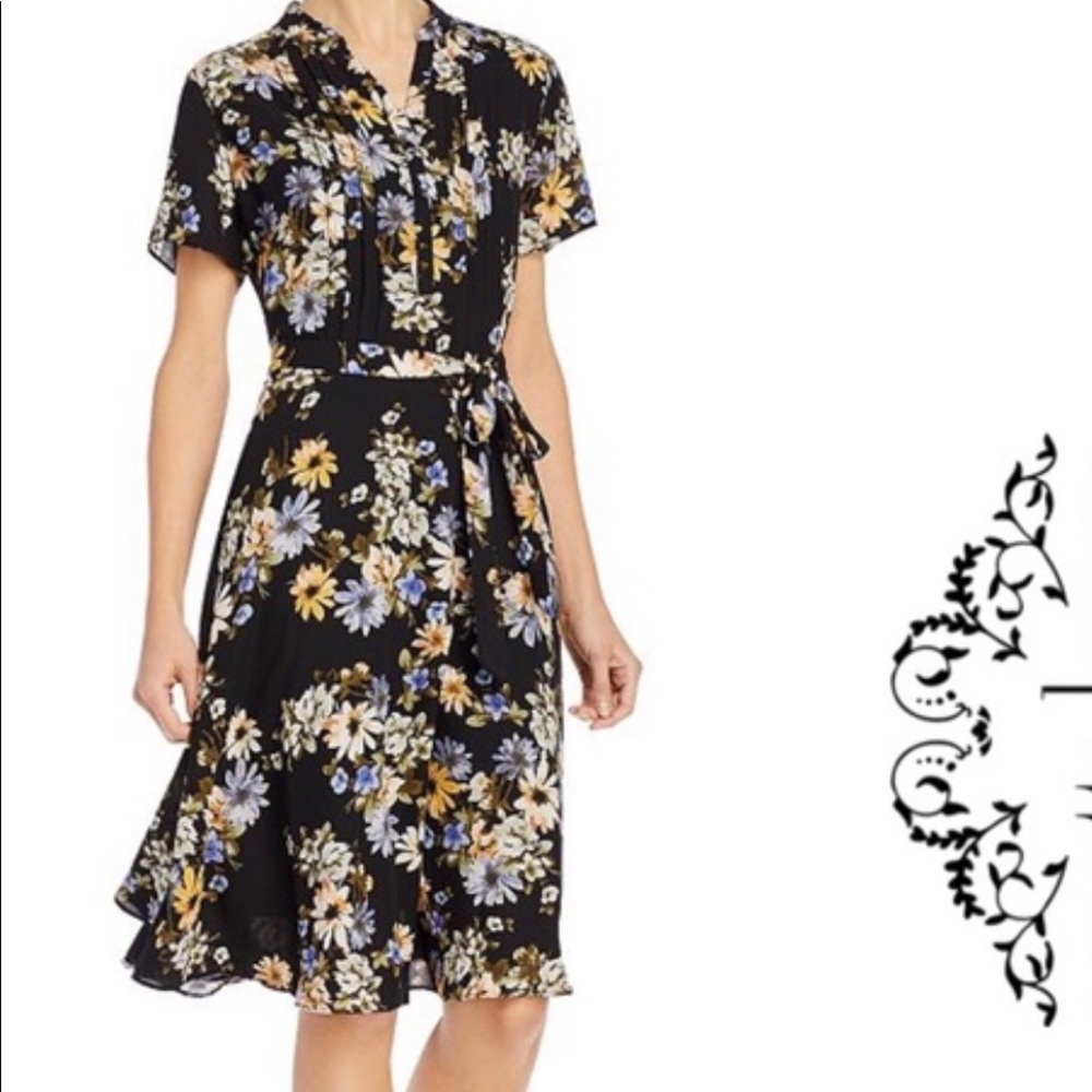Nanette Lepore Floral Print Short Sleeve Dress 6